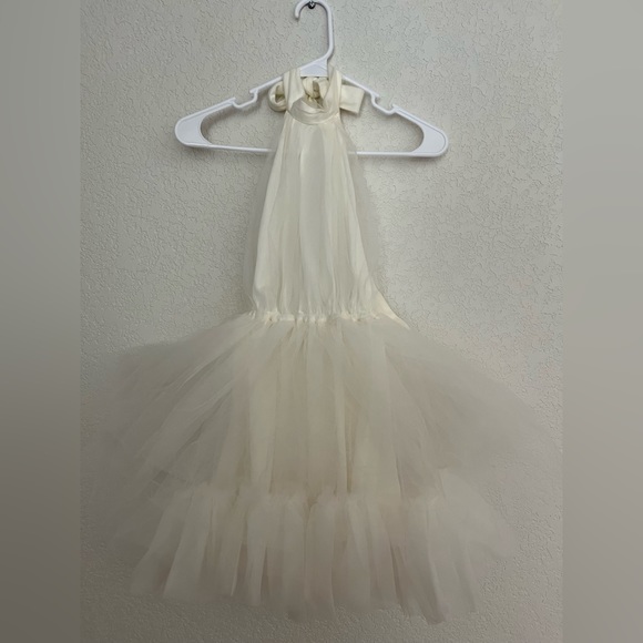 White Tulle Halter Dress - Picture 2 of 2